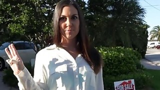 Flirty real estate agent fucks her client to make the sale