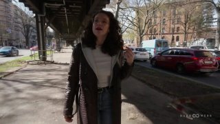 Redhead josie gets unexpected double penetration gangbang - 5 men fuck her big ass doggy style